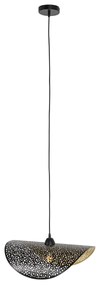 Oosterse hanglamp zwart met goud 50 cm - Japke