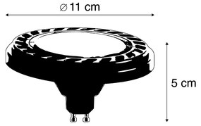 Set van 5 GU10 dimbare LED AR111 zwart 8W 600 lm 2700K