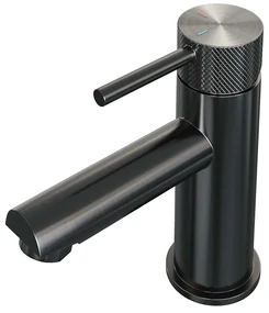 Brauer Gunmetal Carving wastafelkraan met lange, ronde handgreep en ColdStart gunmetal geborsteld PVD