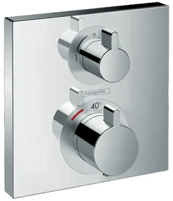 Hansgrohe Ecostat Square inbouw douchekraan met Mueller Cube 30cm douchekop en plafondarm regendouche chroom