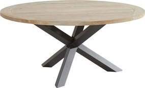 Taste by 4 Seasons Louvre aluminium tafel met teak blad Ø 160 cm SALE Tuintafel weerbestendig