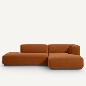 Rechter hoekbank XL in fluweel, Jacopo