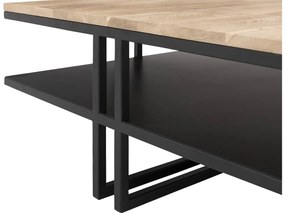 Goossens Salontafel Mamilo vierkant, hout eiken onbewerkt, elegant chic, 80 x 35 x 80 cm