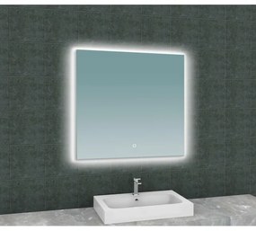 Wiesbaden Soul spiegel rechthoek met LED, dimbaar en spiegelverwarming 80 x 80 cm 38.4184