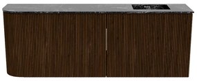 Mondiaz Joya DLux 110cm toiletmeubel ronding links walnut met wastafel faye rechts 1 kraangat lava