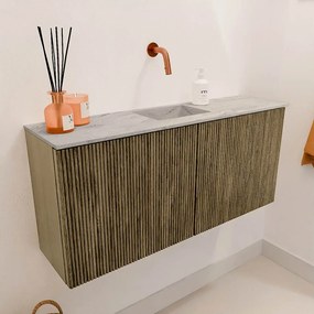 Mondiaz Joya DLux 90cm toiletmeubel dusk met wastafel faye midden zonder kraangat glace