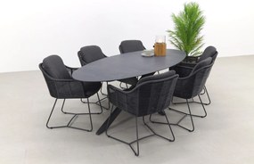 Belmond antraciet/Privada 240x107 - Ovale tuinset - 7-delig