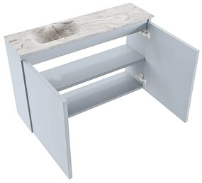 Mondiaz Ture DLux toiletmeubel 80cm clay met wastafel glace links met kraangat