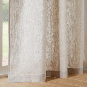 Gordijn met verdekte lussen linnen/fluweel, Onega x Velvet