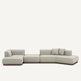 Bank met hoek links met tweed voetensteun, JACOPO