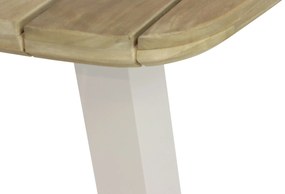Dining Tuintafel rechthoekig 180 x 100 cm Aluminium/Teak Taupe Falcon/Glasgow