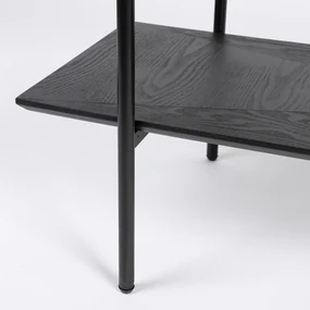 Zwarte Stellingkast Hout En Metaal - 120x40x180cm.