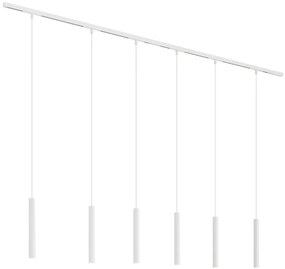 Modern railsysteem met 6 hanglampen wit 1-fase - Slimline Keno G9 Binnenverlichting Lamp