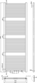 Best Design Zero badkamer radiator 180x60cm mat zwart