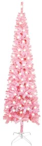 vidaXL Kerstboom met LED's smal 210 cm roze