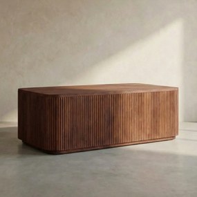 Ribbelhout Salontafel Rechthoekig - 100 X 55cm.