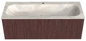 Mondiaz Kurve-dlux 120cm badmeubel ruby met 1 lade en wastafel big large midden 1 kraangat ostra