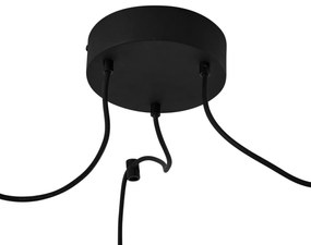 Buiten hanglamp zwart met zwarte kap van touw 3-lichts IP44 - Cava Jayla