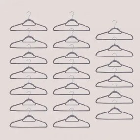 Set Van 20 Fluwelen Hangers Palou Grijs – Koel - Sklum