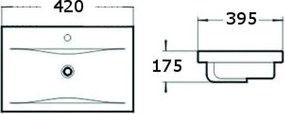 Mexen Emma inbouw wastafel 42 x 39 cm, wit - 25054200