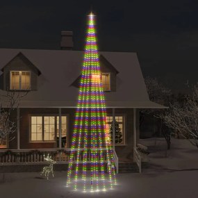 vidaXL Vlaggenmast kerstboom 1134 LED's meerkleurig 800 cm