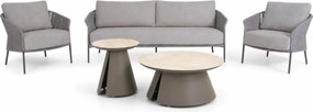 Stoel en Bank Loungeset 5 personen Rope Grijs 4 Seasons Outdoor Florence/Cayora