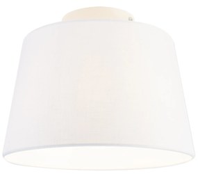 Moderne plafondlamp met witte kap 25 cm - Combi