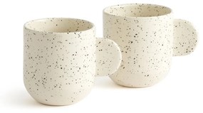 Set van 2 mugs, gespikkeld aardewerk, Meti