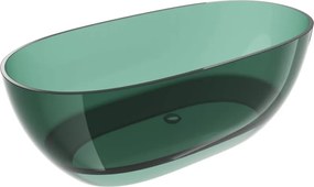 Mexen Pure teal vrijstaande transparante badkuip 170 x 80 cm, chromen afvoer - 58071708011