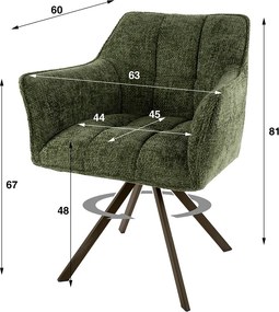 Draaibare Eetkamerstoel Groen