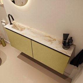 Mondiaz Ture DLux toiletmeubel 120cm oro met wastafel frappe links met kraangat