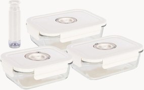Voedselcontainers Aspifresh van glas met handpomp, 3-delig