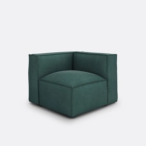 Hoekelement voor modulaire bank, in ribfluweel, Seven