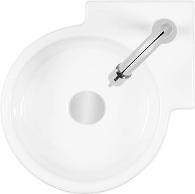 Saqu Rondo hoekfonteinset met chromen kraan glanzend wit keramiek