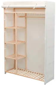vidaXL Kledingkast stof en grenenhout 110x40x170 cm