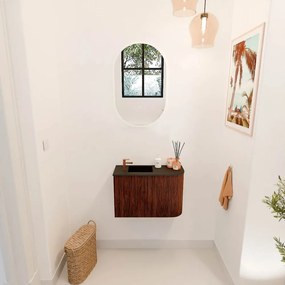 Mondiaz Joya 60cm toiletmeubel ronding rechts ruby met wastafel faye links 1 kraangat urban