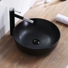 Fontana Proma badmeubel 60cm met zwarte waskom zwart mat