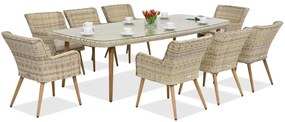 Exclusieve dining tuinset met grote tafel Córdoba voor 8 personen Garden Point zandkleur