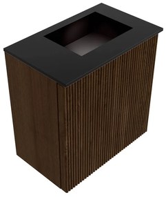 Mondiaz Joya 40cm toiletmeubel walnut met wastafel faye rechts zonder kraangat urban