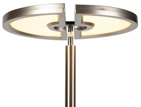Moderne vloerlamp met dimmer staal met leeslamp met dimmer incl. LED - Moderno II Modern Binnenverlichting Lamp
