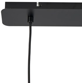 Japandi hanglamp zwart met bruine stoffen kap 2-lichts - Bida