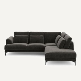 Hoekbank rechts in chenille fluweel, Marsile