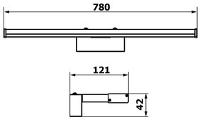 Sapho Chicago spiegellamp 78cm zwart mat