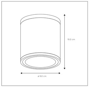 Lucide Aven plafondlamp 50W rond zwart