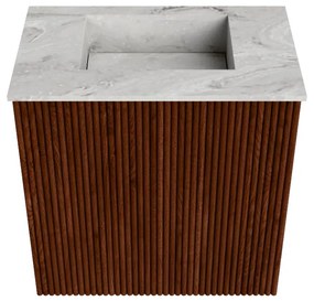 Mondiaz Joya DLux 40cm toiletmeubel ruby met wastafel faye midden zonder kraangat glace