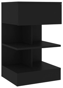 vidaXL Nachtkastje 40x35x65 cm bewerkt hout zwart