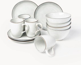 Handgemaakte ontbijtset Nordic Sand, 4 personen (12-delig)