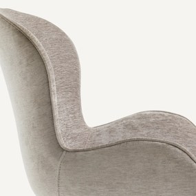 Draaiende tafelfauteuil in gevlamd fluweel, Asyar