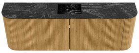 Mondiaz Joya DLux 125cm toiletmeubel ronding links/rechts oak met wastafel faye midden 1 kraangat lava