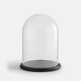 Stolp in glas met zwarte sokkel H32 cm, Campa
